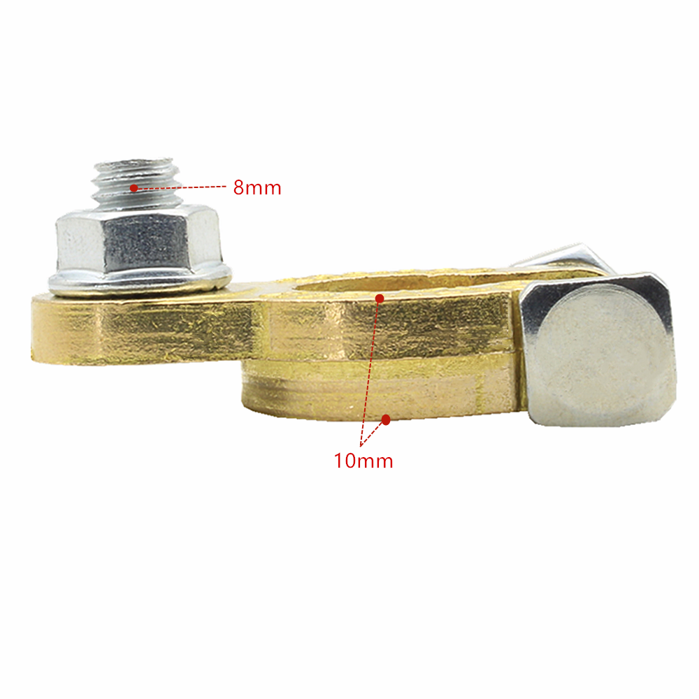Brass Battery Terminal Connectors, Top Post Battery Terminals Clamp Set for Marine Car Boat RV Vehicles 1 Pair