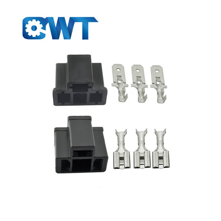 2 pin female and male electrico terminales 8mm 6.3 crimp electrical connectors waterproof tab faston spade car terminal