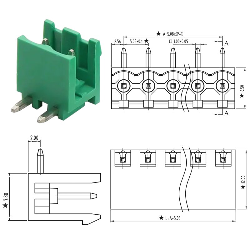 2 pins 5.08mm pitch terminal block connector female and male 2edg 2edgk 508 pluggable pcb terminal blocks with screw