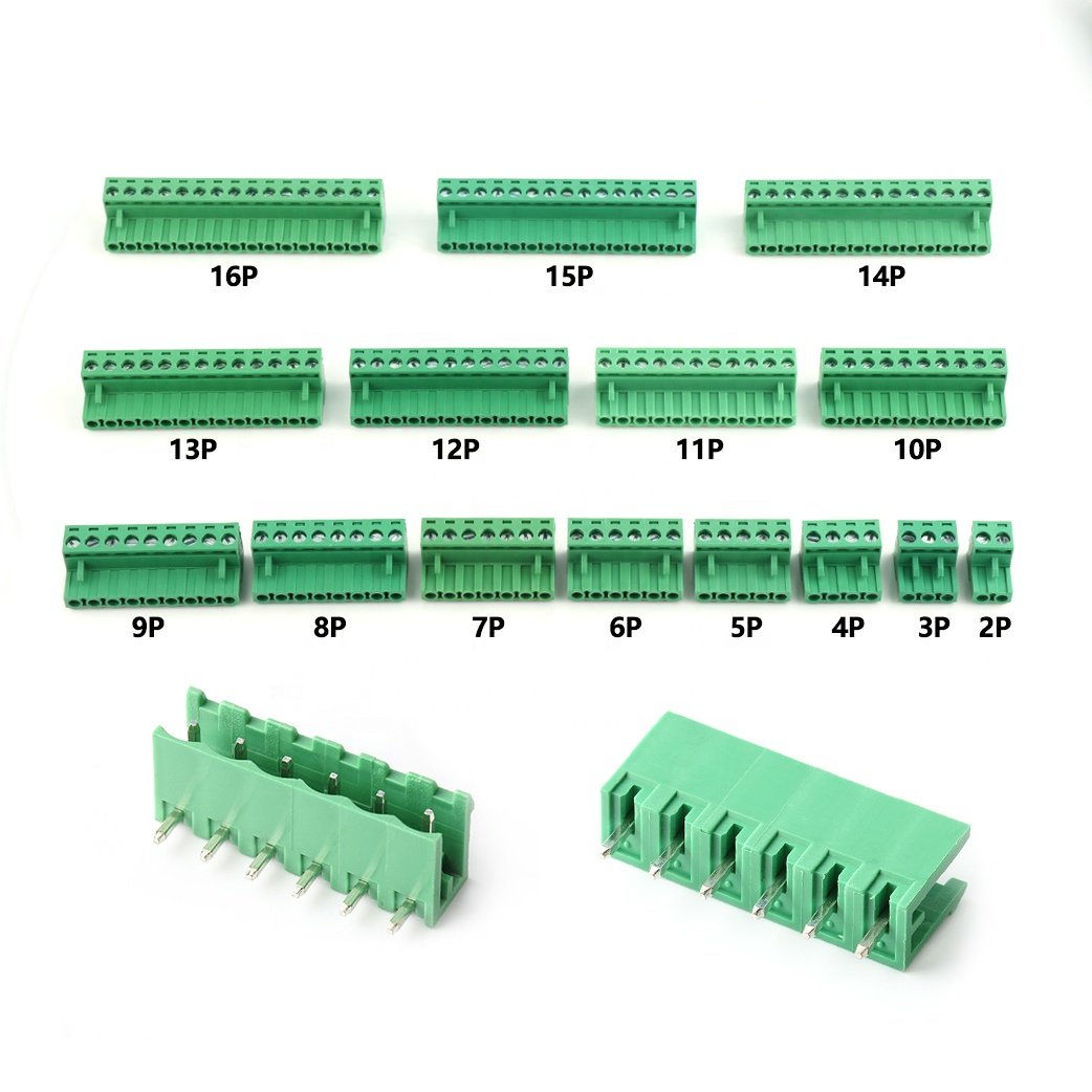 2 pins 5.08mm pitch terminal block connector female and male 2edg 2edgk 508 pluggable pcb terminal blocks with screw