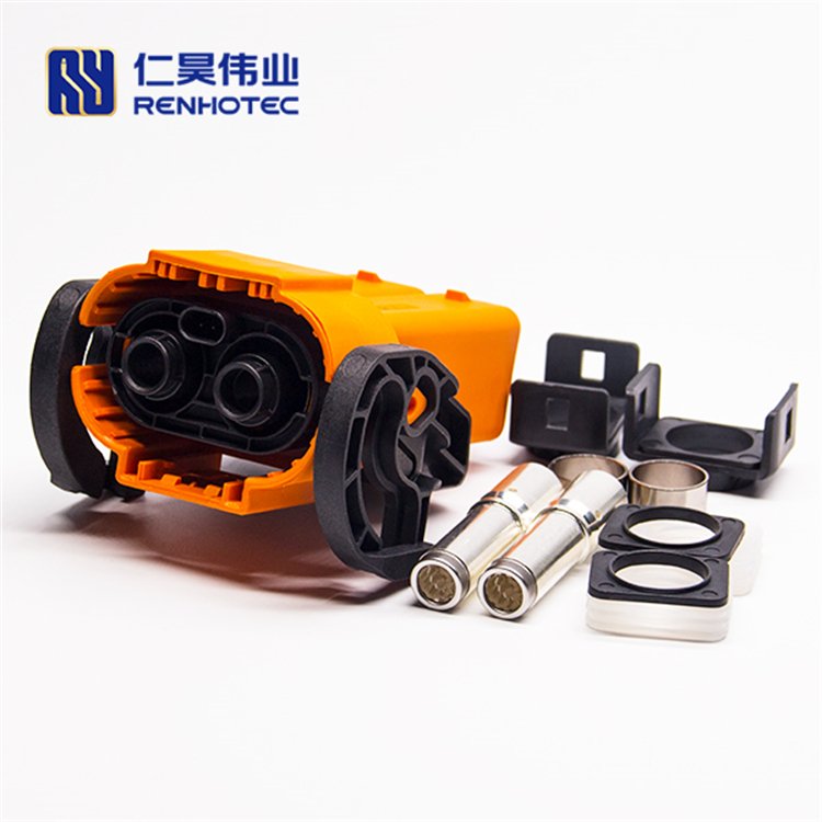 High Current Ip67 Mil Circular Electric Vehicle System Hvil 2pin 6mm Plastic Right Angled Plug Elbow Connector