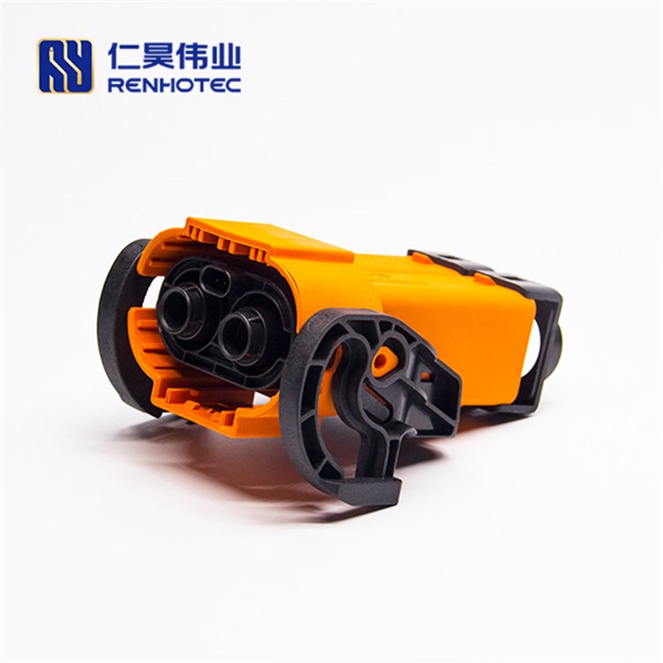 High Current Ip67 Mil Circular Electric Vehicle System Hvil 2pin 6mm Plastic Right Angled Plug Elbow Connector