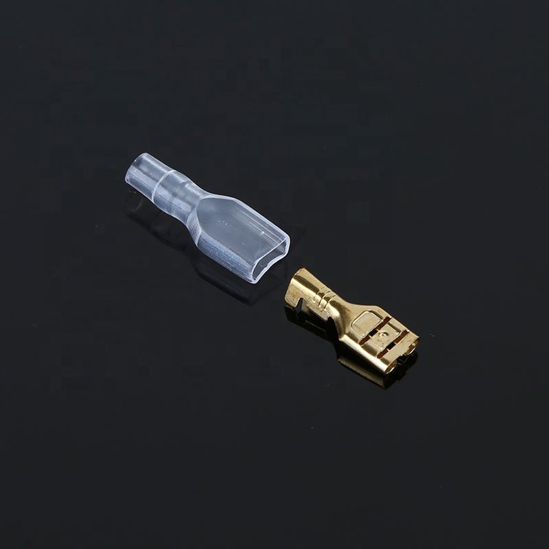 Female Spade Connector 6.3 Crimp Terminal With Insulating Sleeves For Terminals 22-16AWG