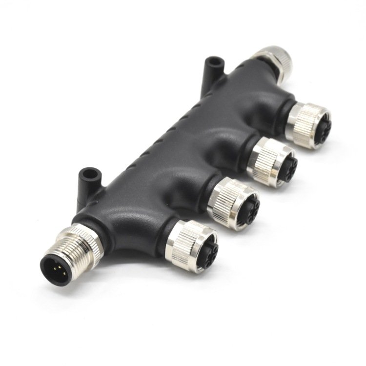 Custom IP67 Waterproof Circular Multiway Connector NMEA2000 5Pin 6Way M12 5pin T Splitter Adaptor