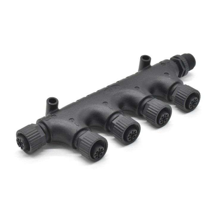 Custom IP67 Waterproof Circular Multiway Connector NMEA2000 5Pin 6Way M12 5pin T Splitter Adaptor