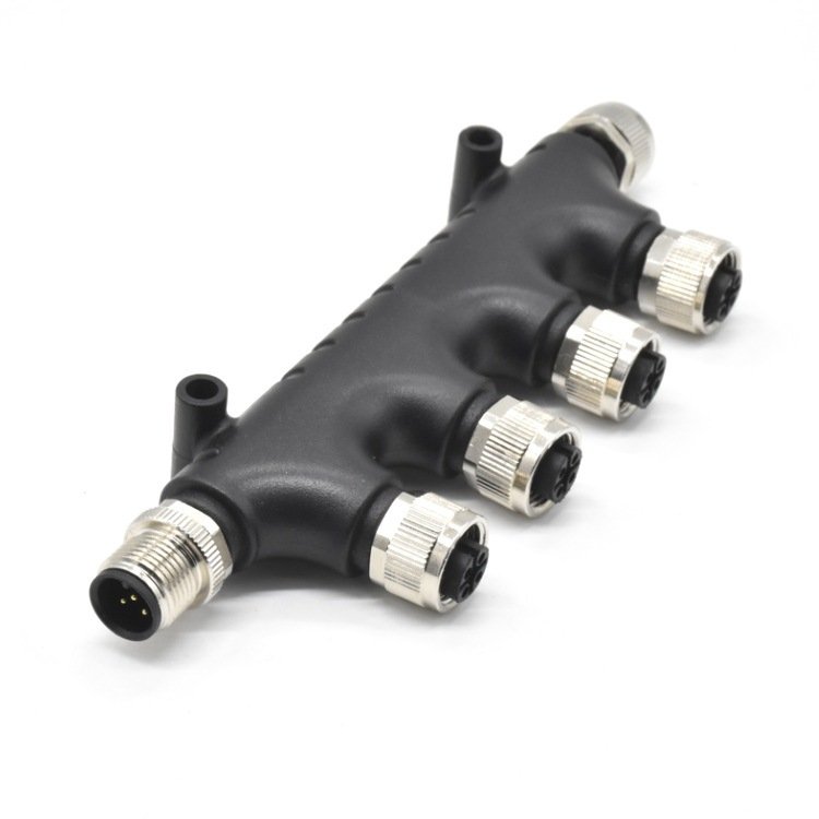 Custom IP67 Waterproof Circular Multiway Connector NMEA2000 5Pin 6Way M12 5pin T Splitter Adaptor