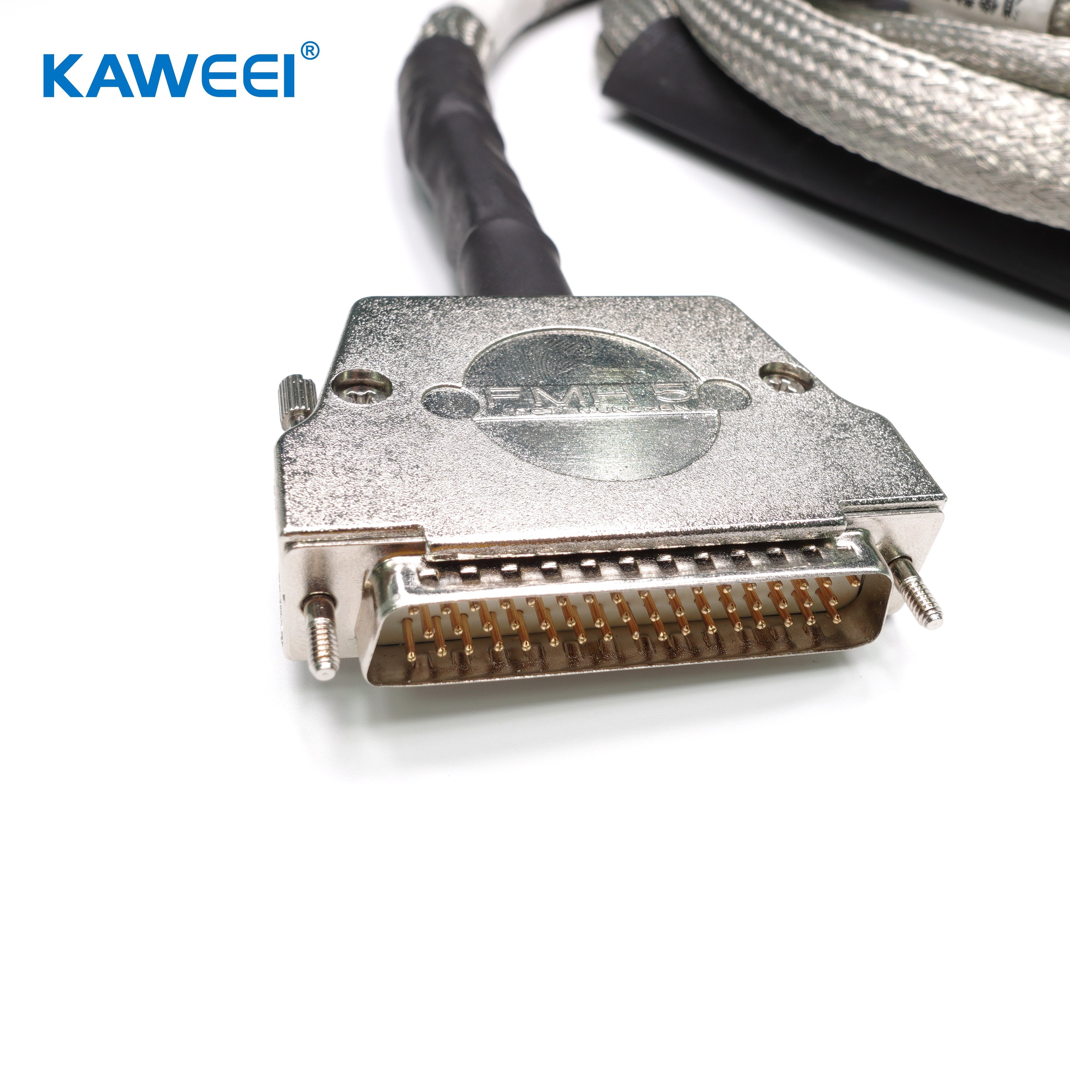 Customized 3in 1 High-Quality Kirsite Male D-Sub Nylon Cable Connector 50P to 50P to 9P Cable Assembly