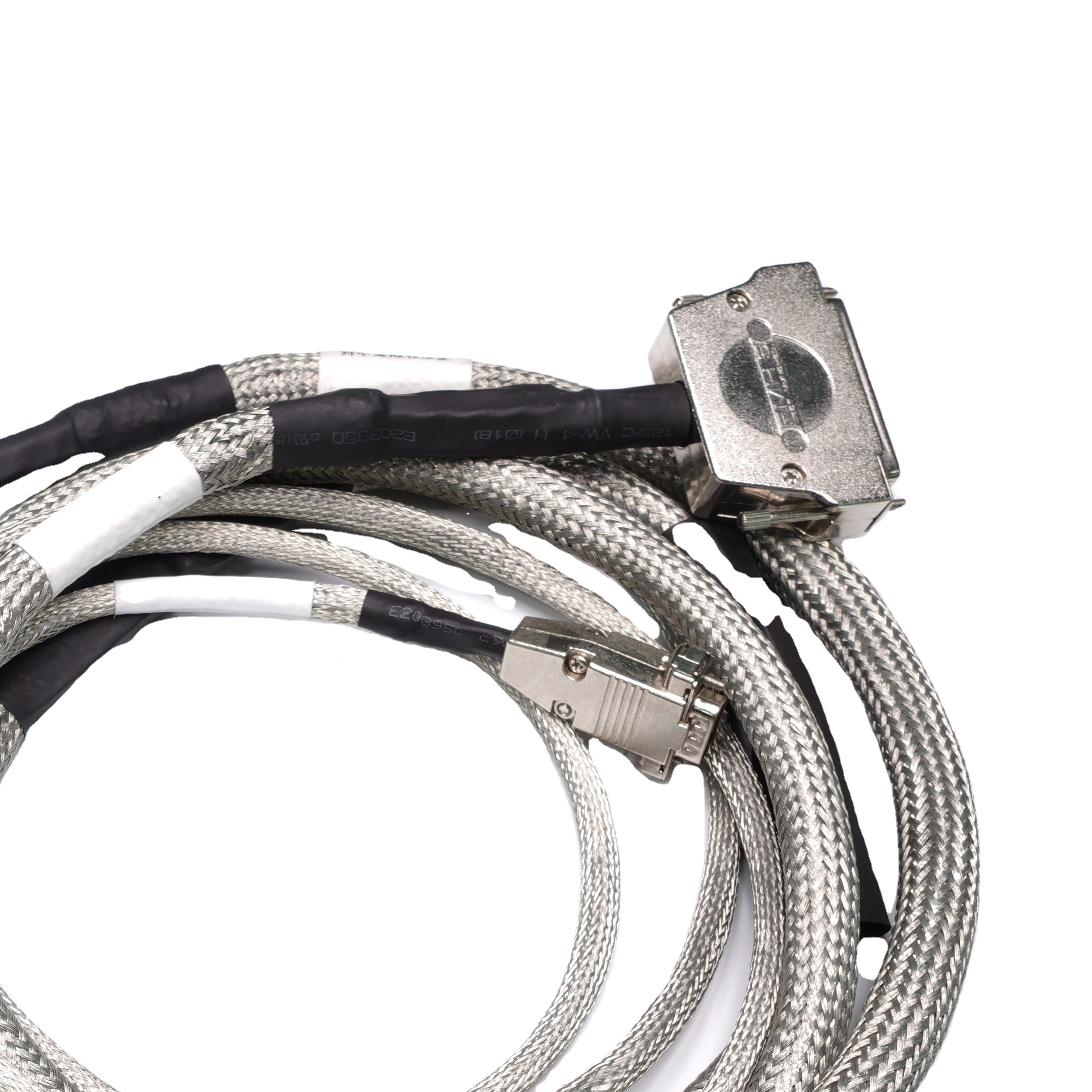 Customized 3in 1 High-Quality Kirsite Male D-Sub Nylon Cable Connector 50P to 50P to 9P Cable Assembly