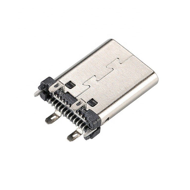 USB 3.1 Type C 24-Pin Male Connector Vertical Four-Leg Insertion SMT Type for PCB