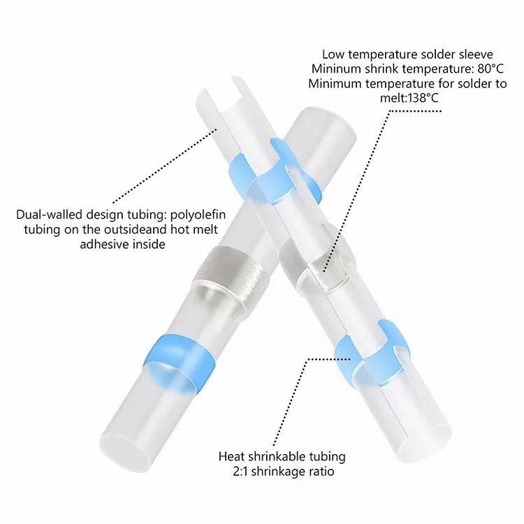 120PCS Factory Automotive Crimp Kit Insulated Waterproof Splice Solder Seal Heat Shrink Butt Sleeve Wire Connector Terminals