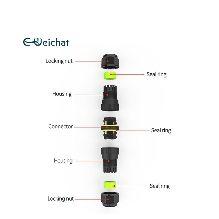 Hot Sale M20 2 Pin Waterproof Connectors Electrical Wire Connector Plastic Cable Connector