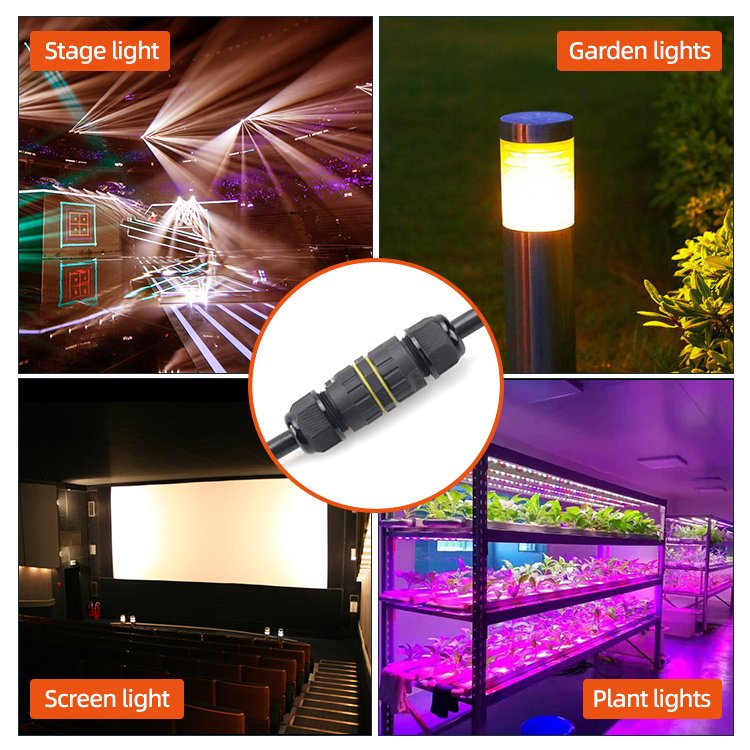 Hot Sale M20 2 Pin Waterproof Connectors Electrical Wire Connector Plastic Cable Connector