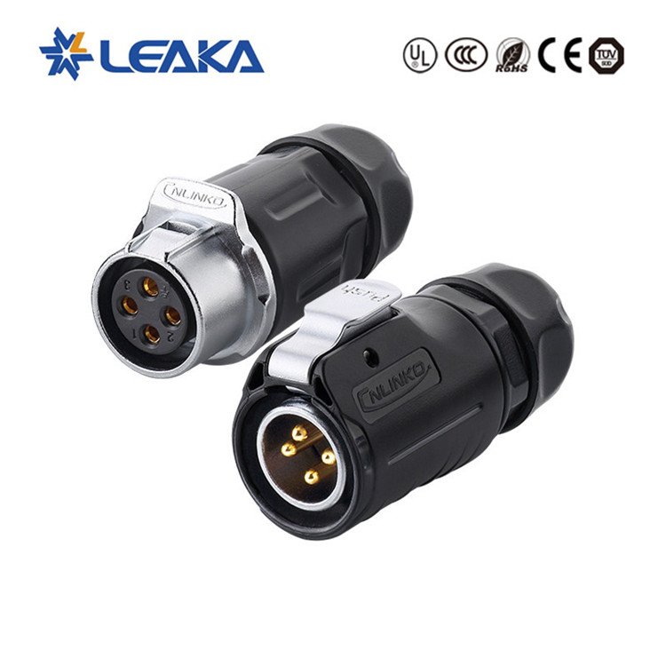 CNLlinko LP20 Male Female Flange 4 Pin Waterproof Connector for Audio Visual Equipment Stable Power Performance