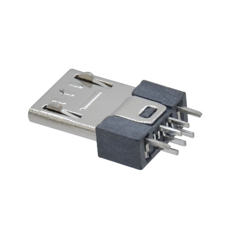 Board Lock Micro USB 2.0 Type B Male Connector 5 Pin Through hole Vertical Mini Micro V8 Plug with Spring for charger data cable