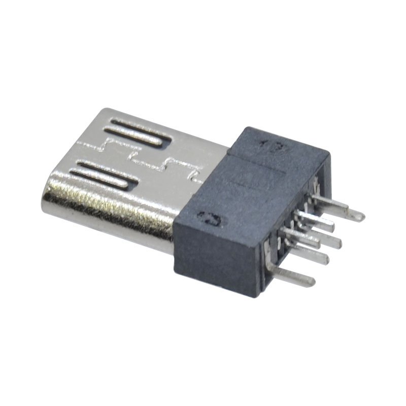Board Lock Micro USB 2.0 Type B Male Connector 5 Pin Through hole Vertical Mini Micro V8 Plug with Spring for charger data cable