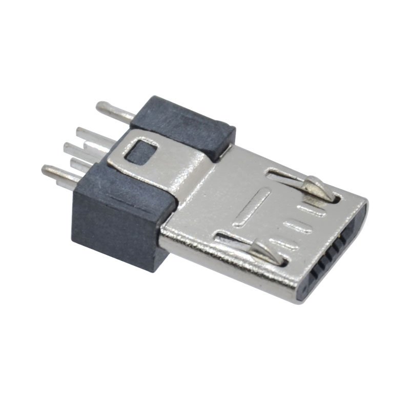 Board Lock Micro USB 2.0 Type B Male Connector 5 Pin Through hole Vertical Mini Micro V8 Plug with Spring for charger data cable
