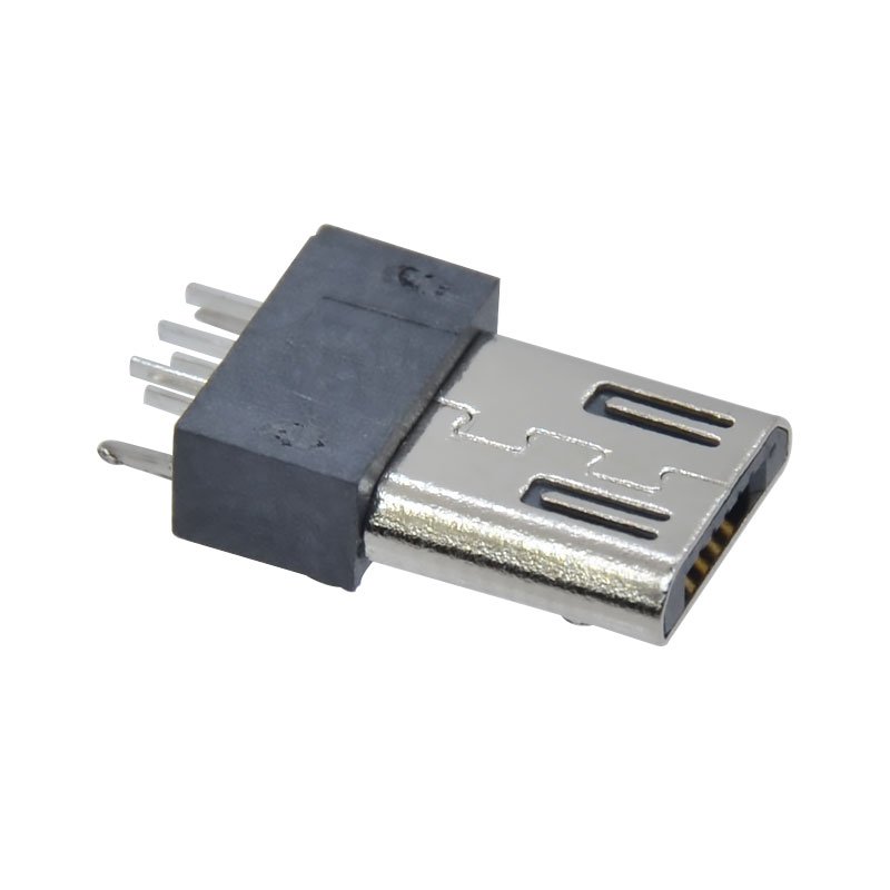 Board Lock Micro USB 2.0 Type B Male Connector 5 Pin Through hole Vertical Mini Micro V8 Plug with Spring for charger data cable