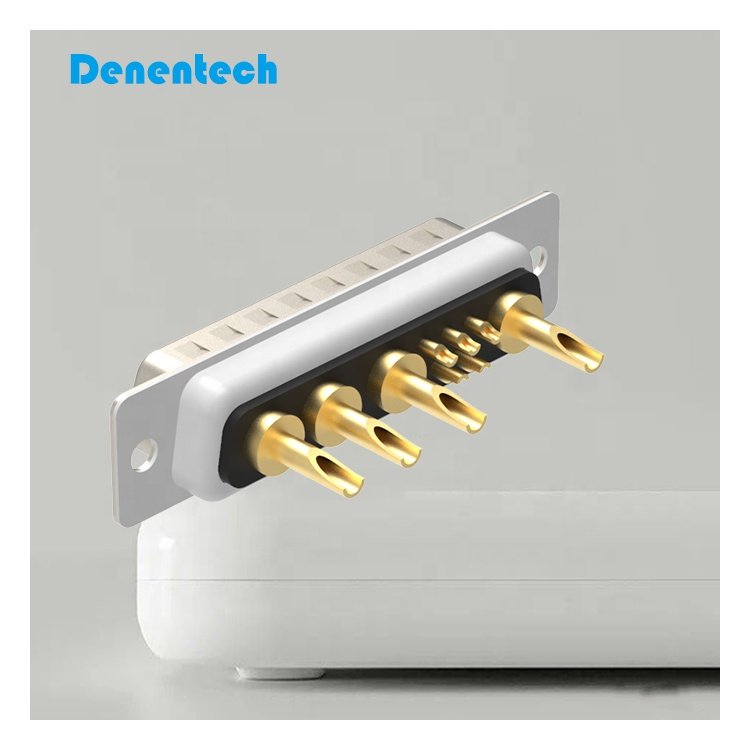 Denentech High Power D-Sub Connector 9W4 Male Solder Type High Current Contact for Soldering