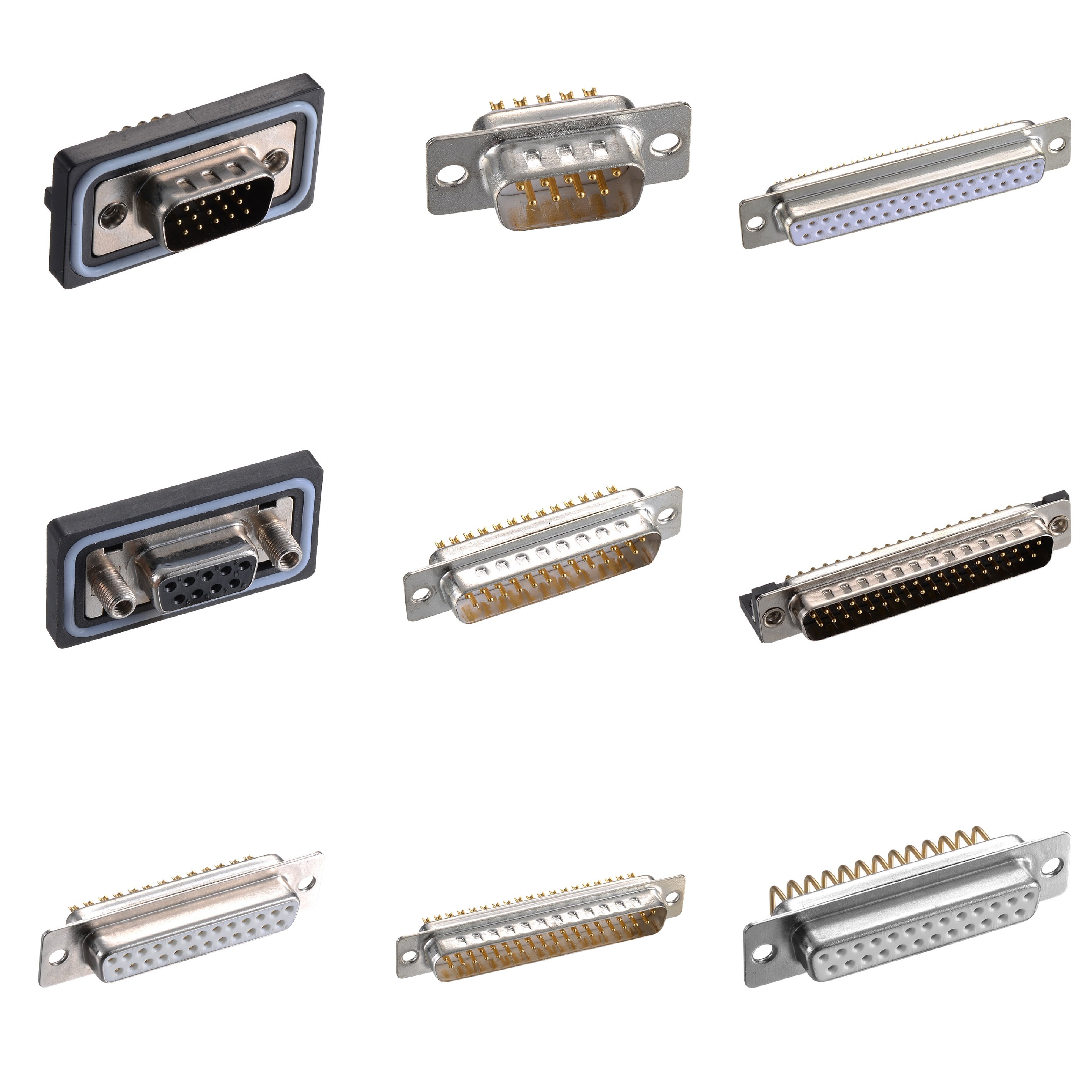 Denentech High Power D-Sub Connector 9W4 Male Solder Type High Current Contact for Soldering
