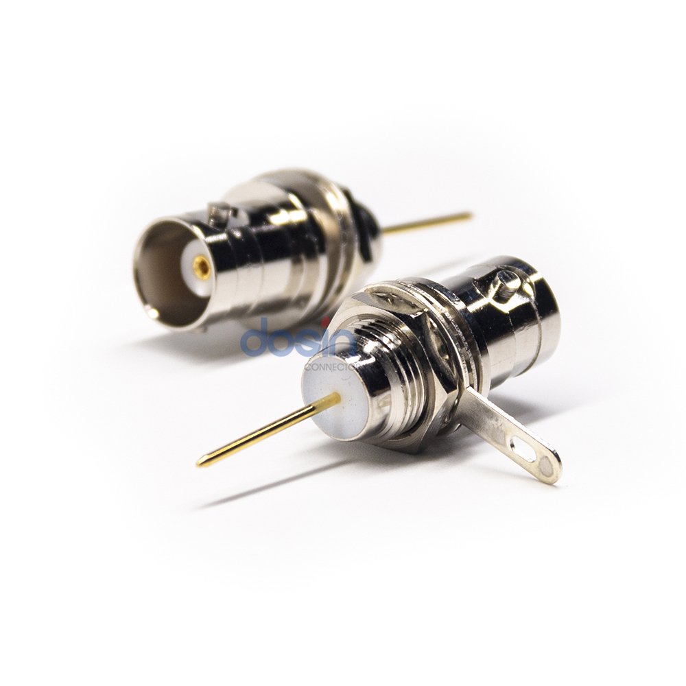 Wireless Video Transmitter with BNC Connector Female 50 ohm Straight PCB Mount with Long Pin