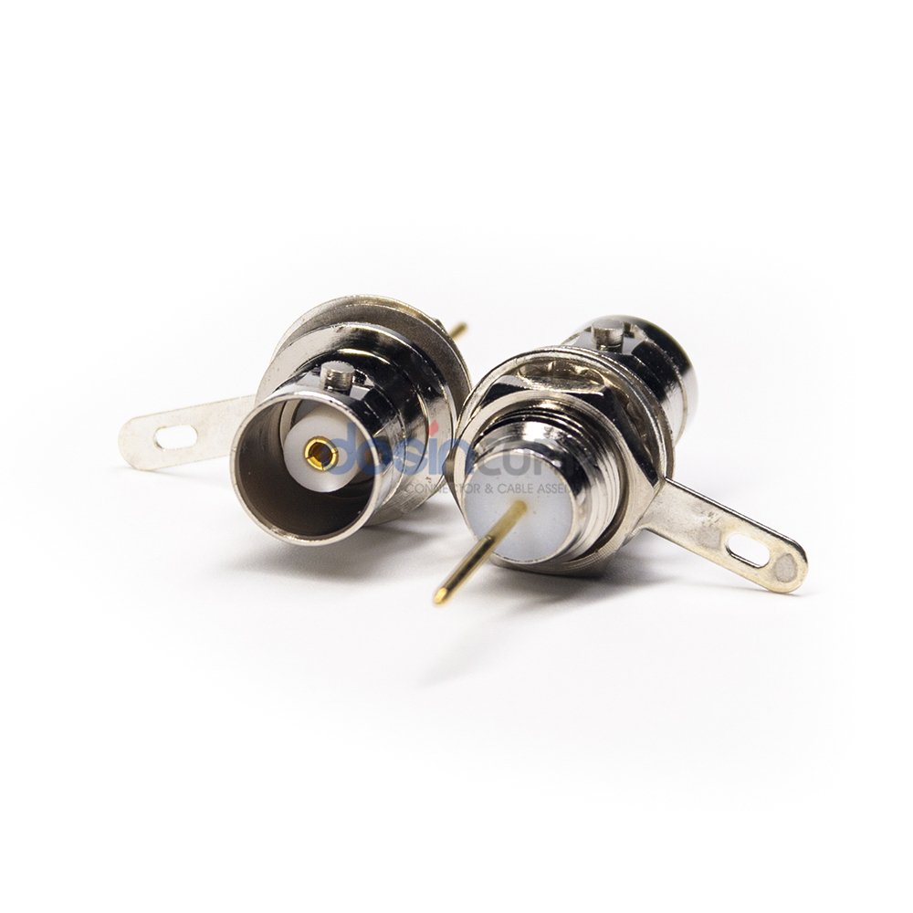 Wireless Video Transmitter with BNC Connector Female 50 ohm Straight PCB Mount with Long Pin