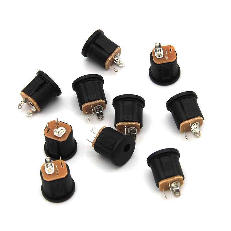 Straight Type Panel Mount DC Jack 5.5 Mm X 2.1 Mm Barrel Power Connector 12V DC Connector