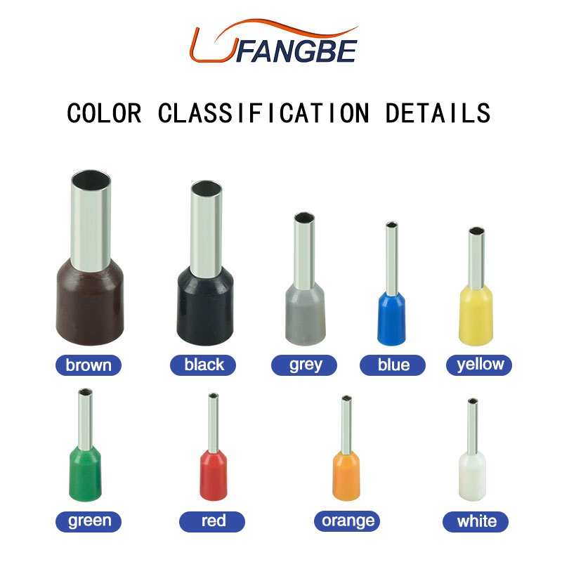 Tube Pre-insulated Bootlace Ferrule Cable Wire Terminal Electrical Connector Copper Coated Tin Crimp Terminal