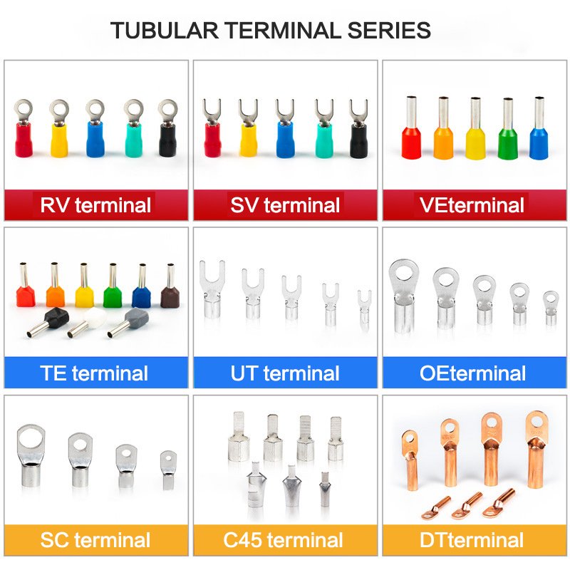 Tube Pre-insulated Bootlace Ferrule Cable Wire Terminal Electrical Connector Copper Coated Tin Crimp Terminal