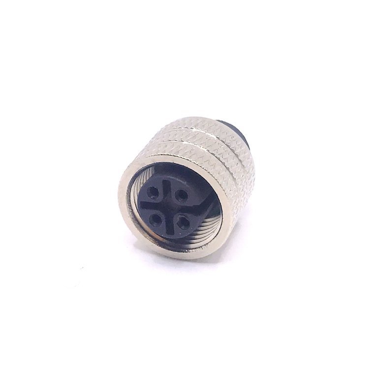 Circular Cable Connector M12 4Pin Female Straight A Coding Connector Head for Pred-mold Cable