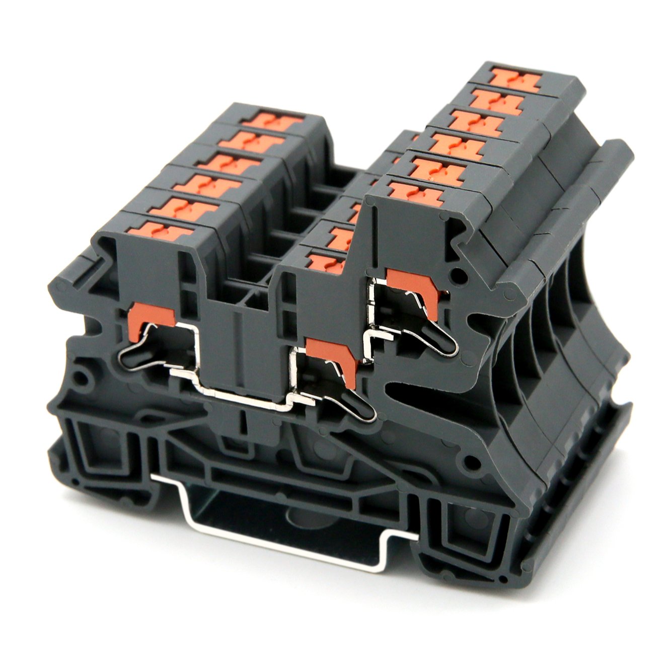 RPI4-TWIN Side Contact Push-in Technology Spring Cage Din Rail Terminal Block 3 contact wiring connector