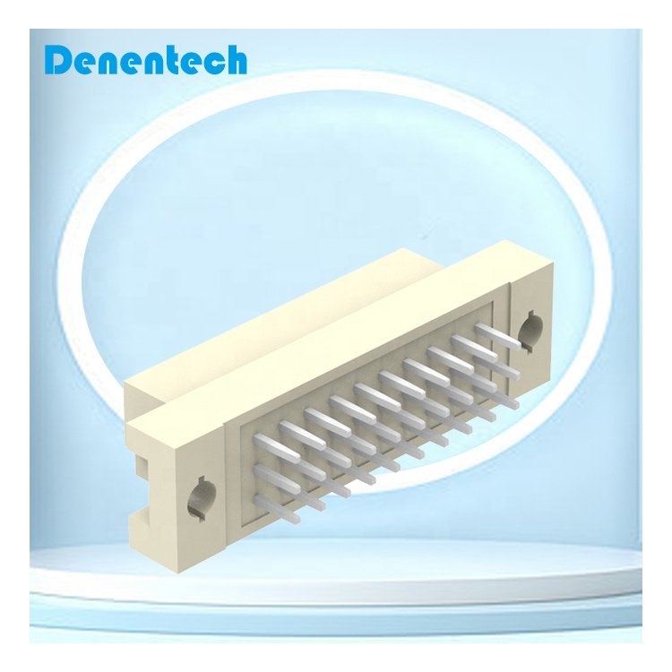 Denentech 2.54mm Female Triple Row DIN 41612 Connector with 10P Brass Steel Pins Straight DIP 10P for Current Use PCB
