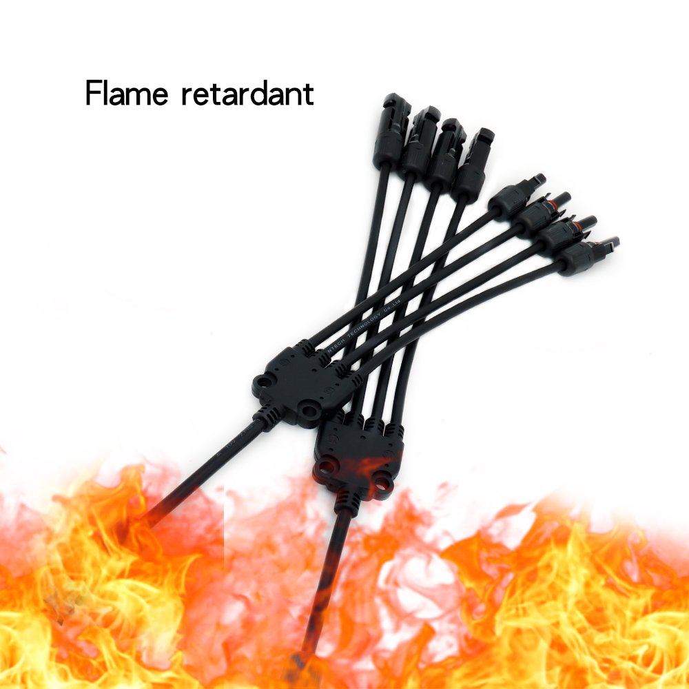 10AWG Solar Connectors Y Branch 1 Male to 4 Female Prewired Cable M/FFF & F/MMM IP68 solar panel extension cables