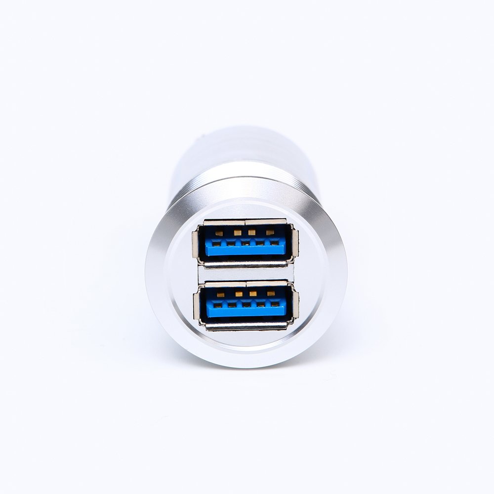 25mm Metal panel Istall Type USB connector/USB Socket 2x USB3.0 FEMALE A - FEMALE A