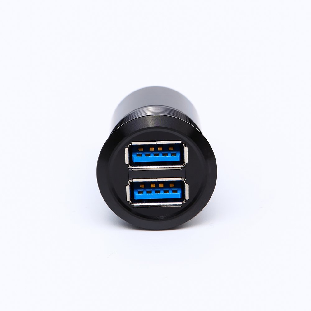 25mm Metal panel Istall Type USB connector/USB Socket 2x USB3.0 FEMALE A - FEMALE A