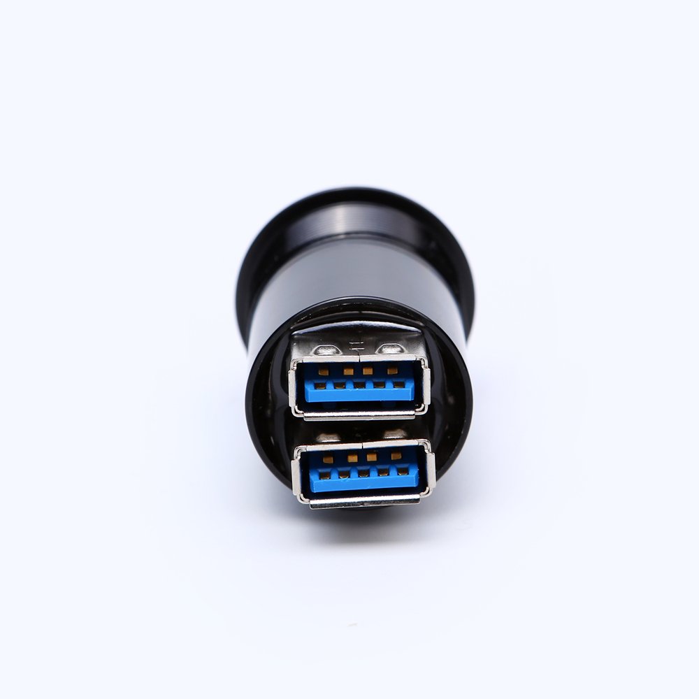 25mm Metal panel Istall Type USB connector/USB Socket 2x USB3.0 FEMALE A - FEMALE A