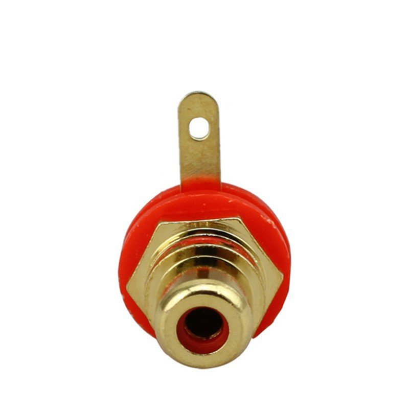 Gold Plated Speaker Terminal Audio Adapter RCA Phono Female Chassis Panel Sockets Connectors Black & Red
