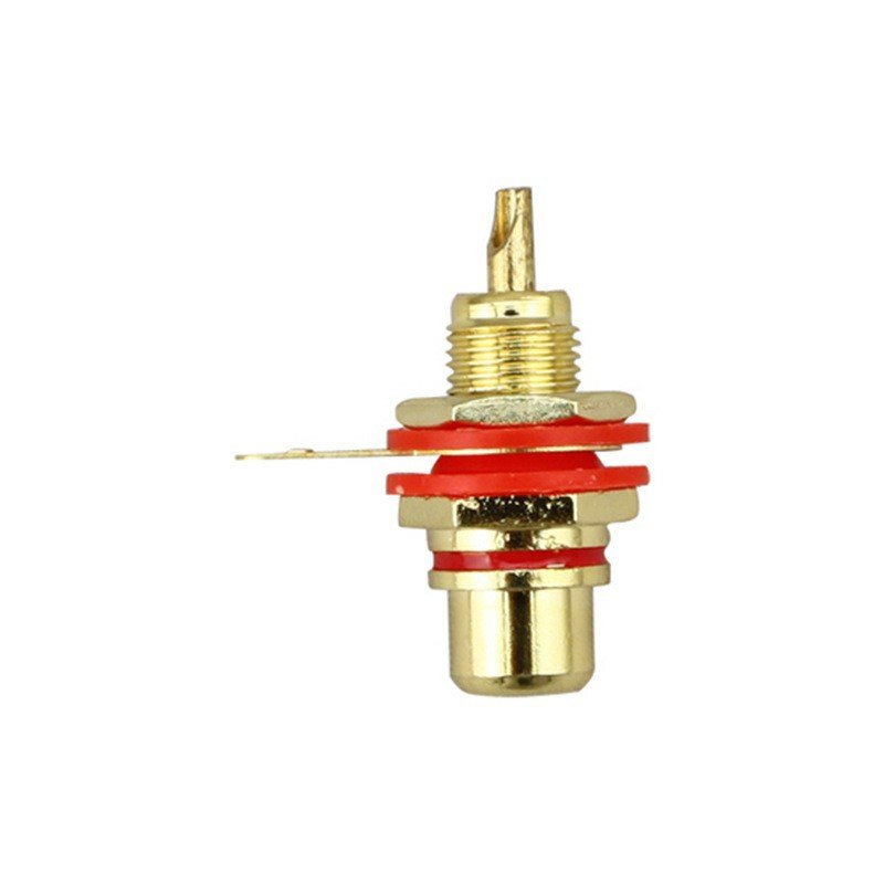 Gold Plated Speaker Terminal Audio Adapter RCA Phono Female Chassis Panel Sockets Connectors Black & Red