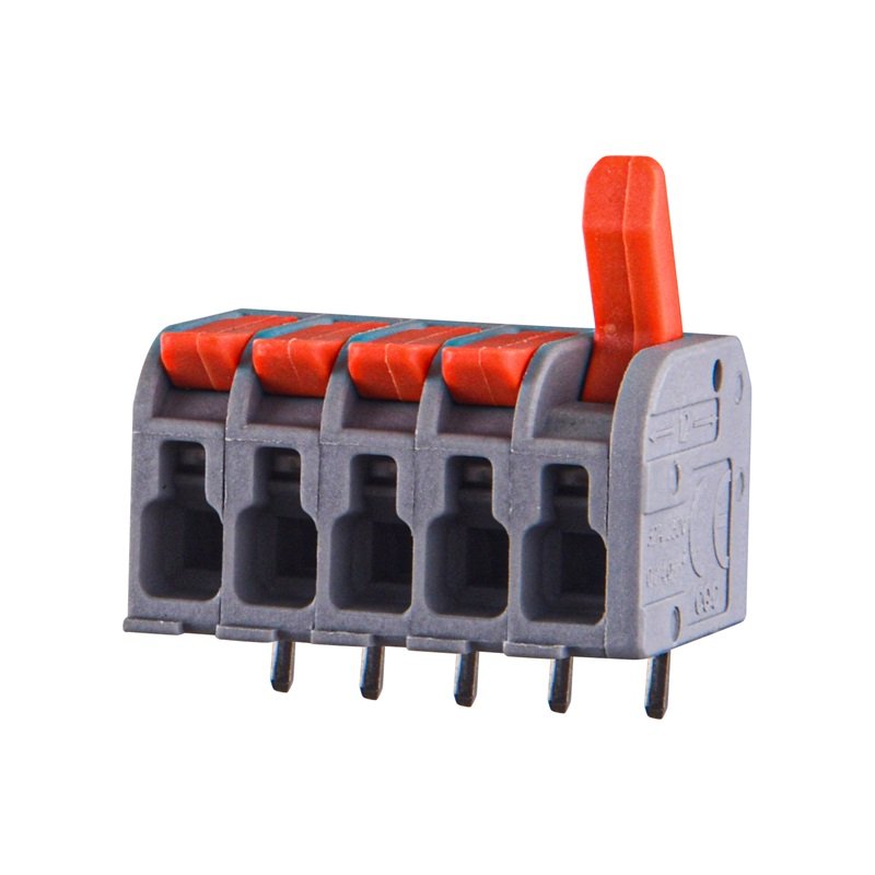 Hot selling quick 5 ways compact 222 series spring push splice clamp lever nut pitch 5.0mm PCB wire terminal block connector