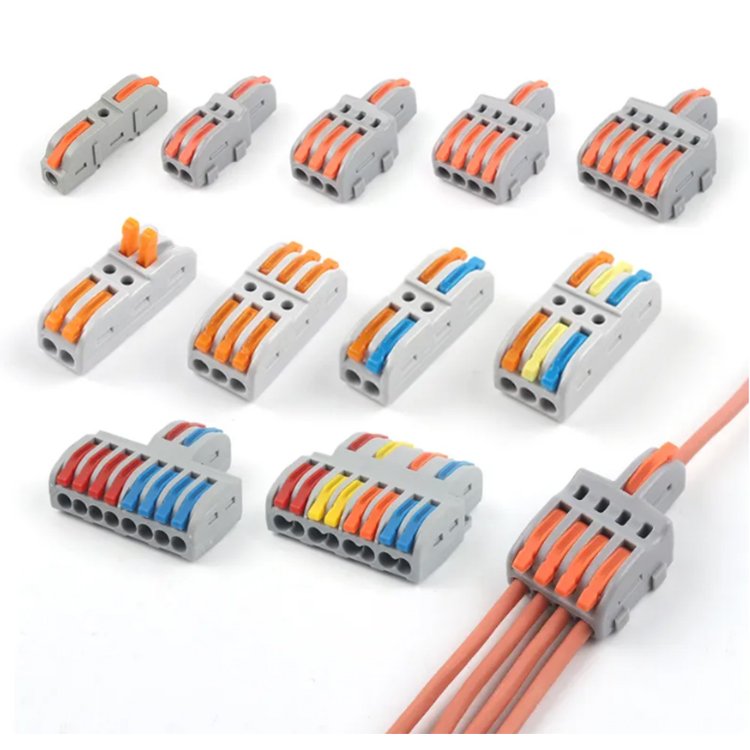 4 in 4 out Wire Connector Quick Connector push-in wire terminal block fast connector