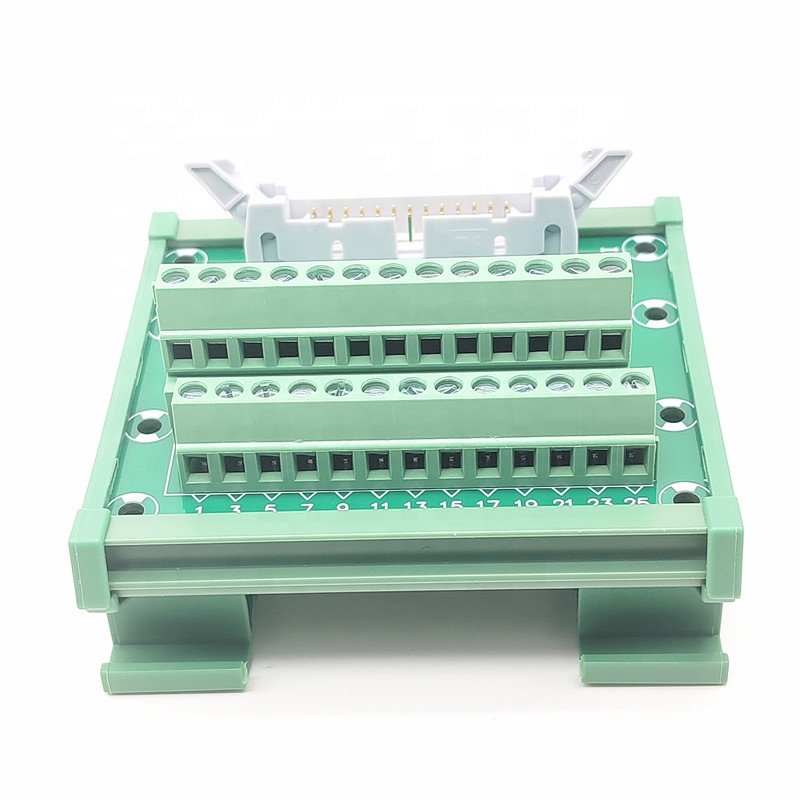 DC2-26P Pin Connectors Adapter Converter Splitter Copper DIN Rail Mount Model IDC26P Base Holder 10A PCB Terminal Block Breakout
