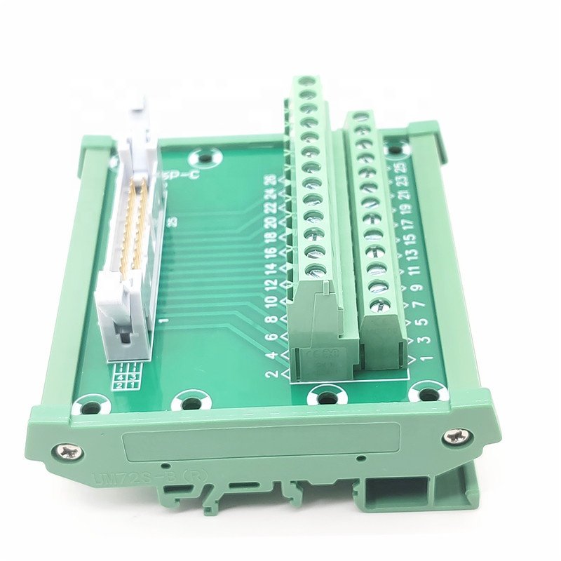DC2-26P Pin Connectors Adapter Converter Splitter Copper DIN Rail Mount Model IDC26P Base Holder 10A PCB Terminal Block Breakout