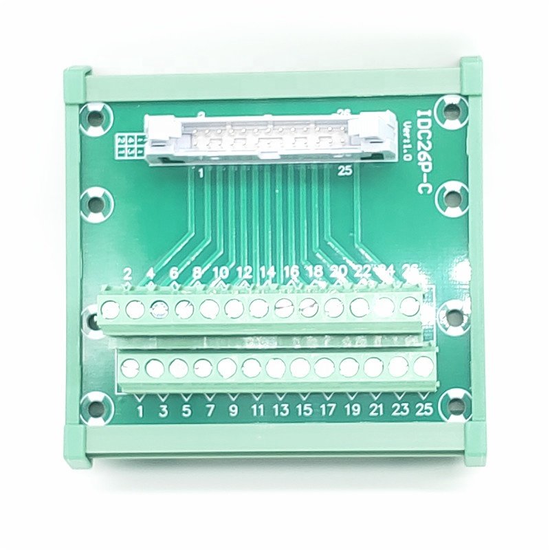 DC2-26P Pin Connectors Adapter Converter Splitter Copper DIN Rail Mount Model IDC26P Base Holder 10A PCB Terminal Block Breakout