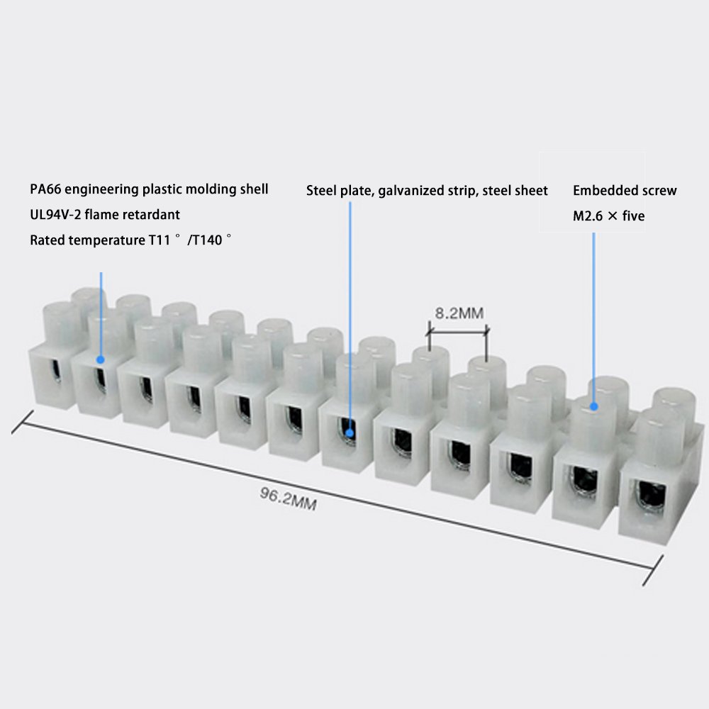 Pa7 Plastic Terminal Strip U H Type Screw Terminal Blocks Push In Wire Connector 12 Pin