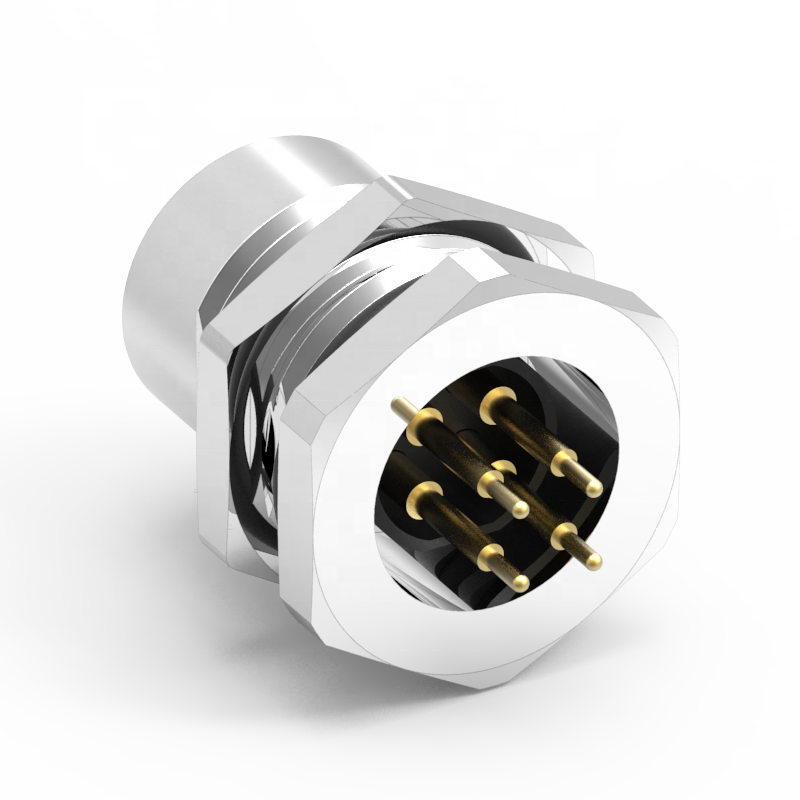 M12 A-Coded 4PIN Front Lock Waterproof Connector