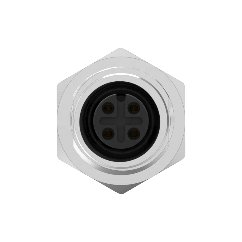 M12 A-Coded 4PIN Front Lock Waterproof Connector