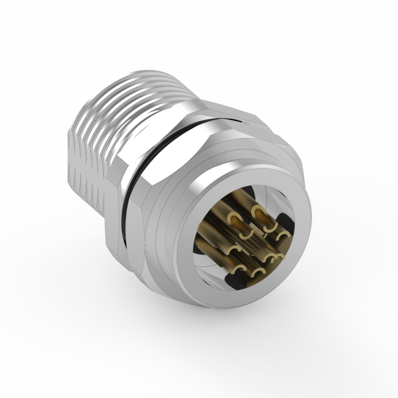 M8 A-Coded 8PIN Front Lock Waterproof Connector