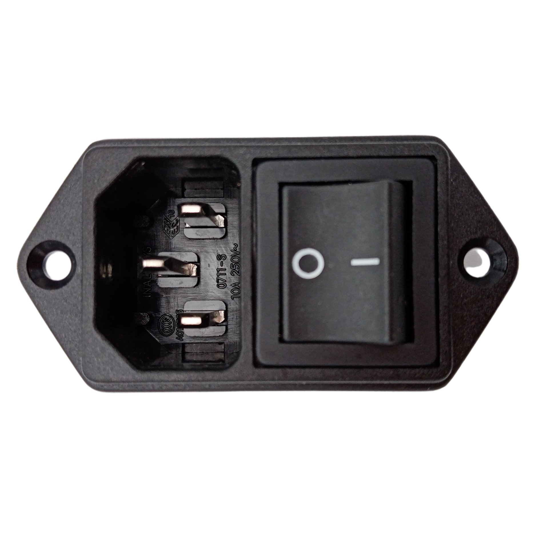 15A 250V Screw Mount IEC C14 Socket With ON-OFF Rocker Switch Two-in-One Connector Medical socket Power Entry Module