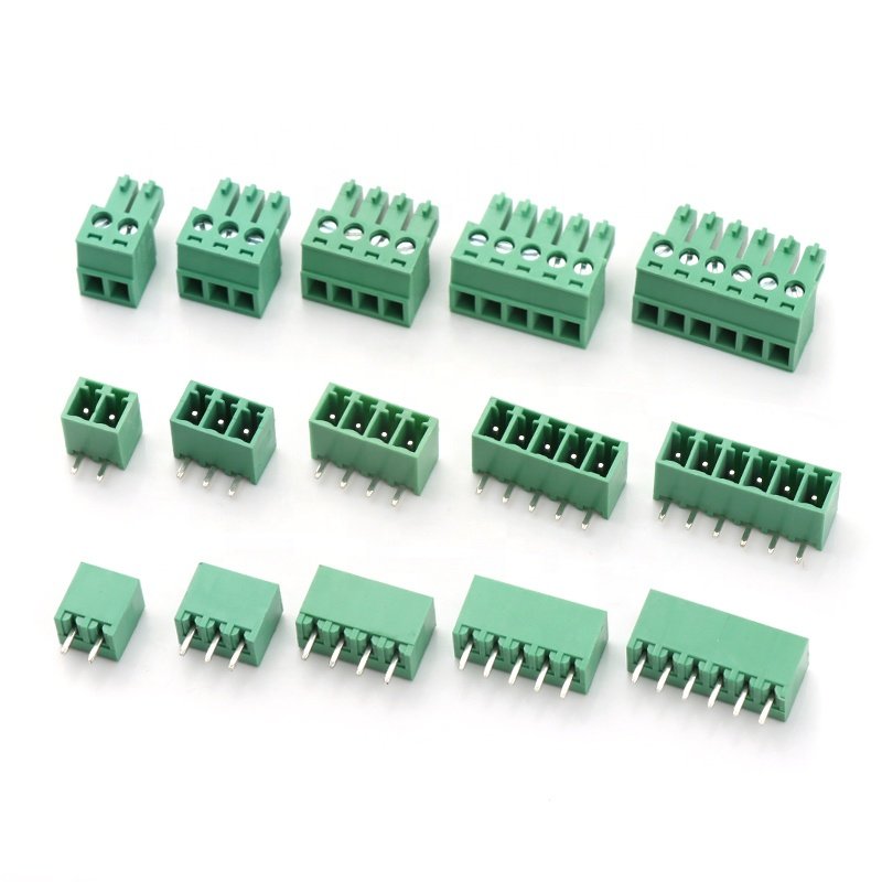 3.81mm pitch 3pins plug-in terminal block 15EDG right angle vertical male female 3.81 pluggable Terminal block Connector