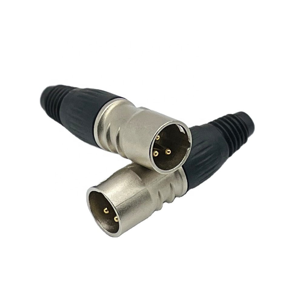 SWIELER Audio XLR Male Adapter Nickeled Plated OFC Plug Black For Microphone Mixer Speaker Snack Plug DMX 3Pin Mic Connector