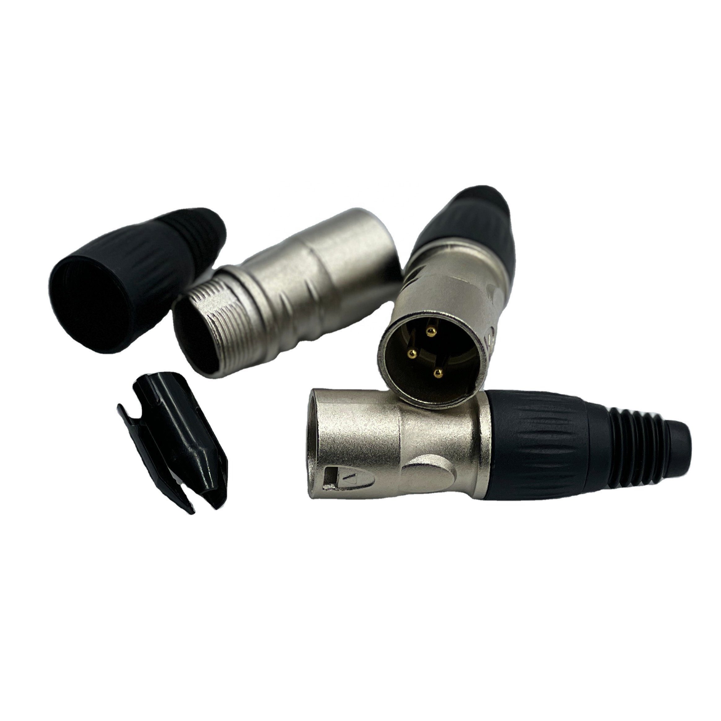 SWIELER Audio XLR Male Adapter Nickeled Plated OFC Plug Black For Microphone Mixer Speaker Snack Plug DMX 3Pin Mic Connector